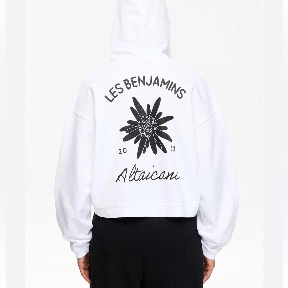 NWT Les Benjamins White Hoodie Sweatshirt